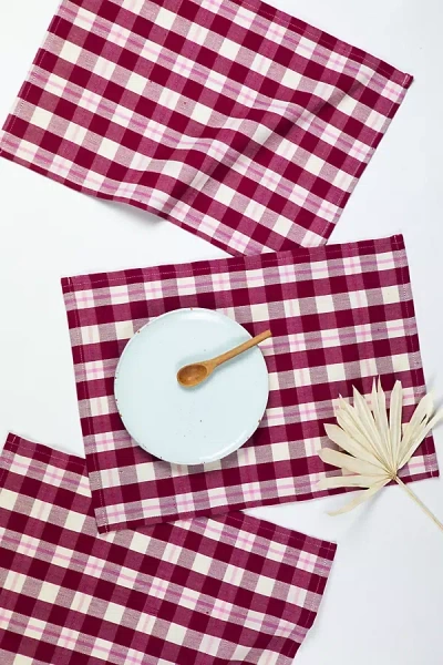 Archive New York Abigail Placemats, Set Of 4 In Red