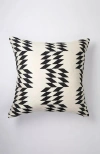 Archive New York Almolonga Black And Ivory Handwoven Brocade Cotton Square Quilt Pillow In Black And Ivory