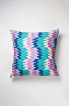 Archive New York Almolonga Blue Diamond Handwoven Brocade Cotton Throw Pillow In Blue