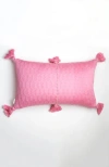 Archive New York Antigua Classic Solid Handwoven Cotton Throw Pillow In Bubblegum Pink