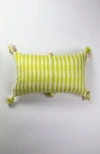 Archive New York Antigua Classic Striped Handwoven Cotton Throw Pillow In Lime Green