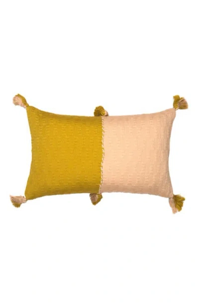 Archive New York Antigua Colorblocked Handwoven Cotton Throw Pillow | 12x20 In Multi