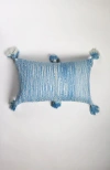 Archive New York Antigua Naturally Dyed Solid Handwoven Cotton Throw Pillow In Faded Indigo Solid