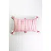 Archive New York Antigua Naturally Dyed Striped Handwoven Cotton Throw Pillow In Pink And Ivory Stripe