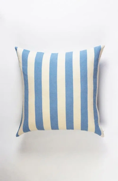Archive New York Cabana Stripe Handwoven Cotton Throw Pillow In Blue