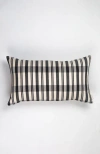 Archive New York Cecilia Black And Ivory Plaid Rectangle Handwoven Cotton Throw Pillow In Black