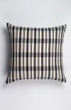 Archive New York Cecilia Black And Ivory Plaid Square Handwoven Cotton Throw Pillow In Black