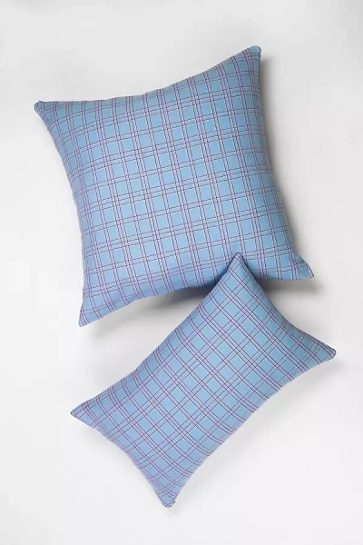 Archive New York Chiapas Plaid Light Blue Pillow