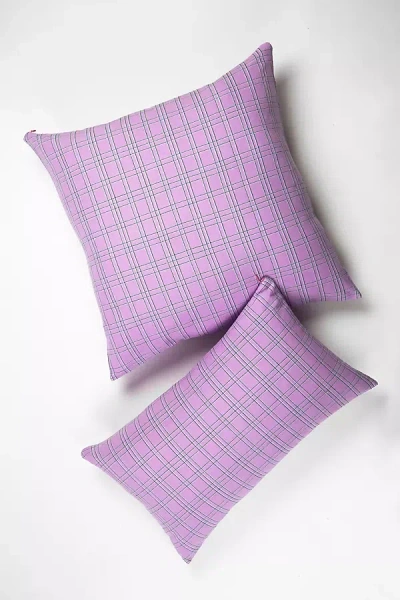 Archive New York Chiapas Plaid Lilac Pillow In Pink
