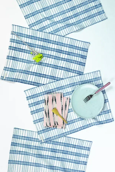 Archive New York Coco Placemats, Set Of 4 In Blue