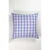 Archive New York Handwoven Classic Gingham Square Cotton Throw Pillow In Blue