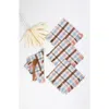 Archive New York Handwoven Classic Plaid Cotton Party Napkins, Set Of 4 In Brown