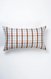 Archive New York Handwoven Classic Plaid Rectangle Cotton Throw Pillow In Brown