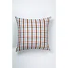Archive New York Handwoven Classic Plaid Square Cotton Throw Pillow In Brown