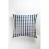 Archive New York Handwoven Classic Plaid Square Cotton Throw Pillow In Green