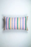 Archive New York Handwoven Classic Striped Rectangle Cotton Throw Pillow In Multi