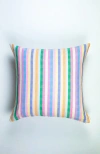 ARCHIVE NEW YORK ARCHIVE NEW YORK HANDWOVEN CLASSIC STRIPED SQUARE COTTON THROW PILLOW