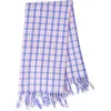 Archive New York Handwoven Colorful Plaid Cotton Kitchen Towel In Blue