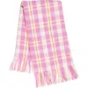 Archive New York Handwoven Colorful Plaid Cotton Kitchen Towel In Pink