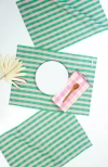 Archive New York Handwoven Colorful Striped Cotton Placemats, Set Of 4 In Green