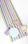 Archive New York Handwoven Colorful Striped Cotton Table Runner In Multicolor