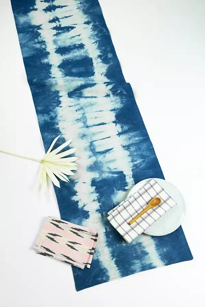 Archive New York Indigo Shibori Runner In Blue