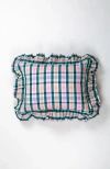 Archive New York Lola Plaid Ruffle Handwoven Cotton Throw Pillow In Multicolored