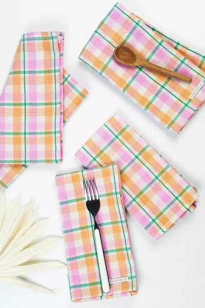 Archive New York Marguerite Plaid Napkins, Set Of 4 In Multi