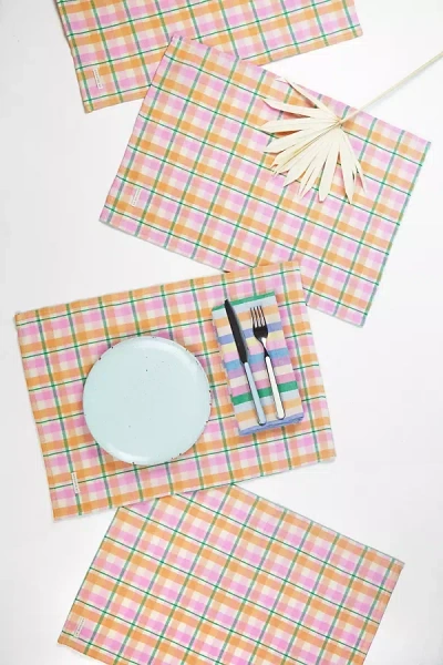 Archive New York Marguerite Plaid Placemats, Set Of 4 In Multi
