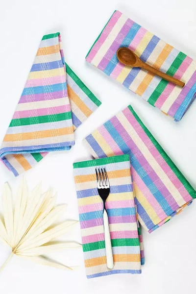 Archive New York Maxine Rainbow Napkins, Set Of 4 In Multi