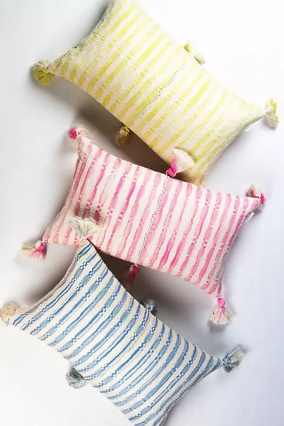 Archive New York Naturally Tie-dyed Striped Antigua Pillow In Multi