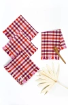 ARCHIVE NEW YORK ARCHIVE NEW YORK NOEL RED PLAID COTTON PARTY NAPKINS, SET OF 4