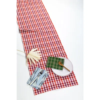 Archive New York Noel Red Plaid Cotton Table Runner