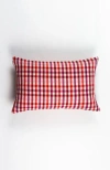 Archive New York Noel Red Plaid Handwoven Cotton Rectangle Throw Pillow In Red Plaid