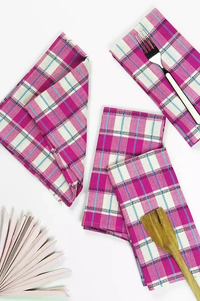 Archive New York San Andres Napkins, Set Of 4 In Pink