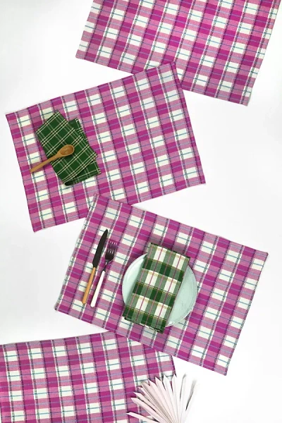 Archive New York San Andres Placemats, Set Of 4 In Pink