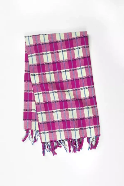 Archive New York San Andres Plaid Towel In Pink