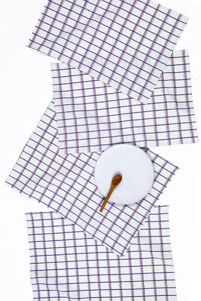 Archive New York San Lucas White Placemats, Set Of 4 In Purple