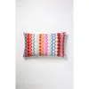 Archive New York San Pedro Pink Diamond Handwoven Cotton And Silk Brocade Throw Pillow In Multi
