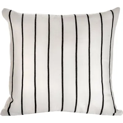 Archive New York Santiago Atitlan I Striped Handwoven Cotton Square Throw Pillow In White
