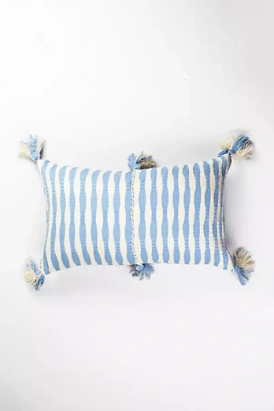 Archive New York Striped Antigua Pillow In Blue