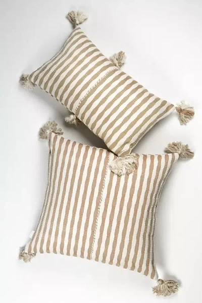 Archive New York Striped Antigua Pillow In Gold