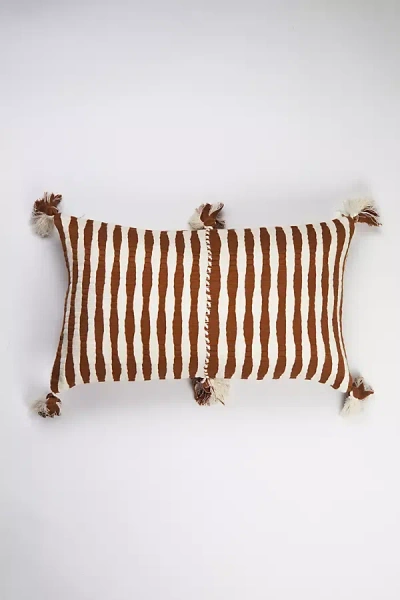 Archive New York Striped Antigua Pillow In Brown
