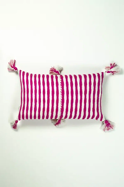 Archive New York Striped Antigua Pillow In Red