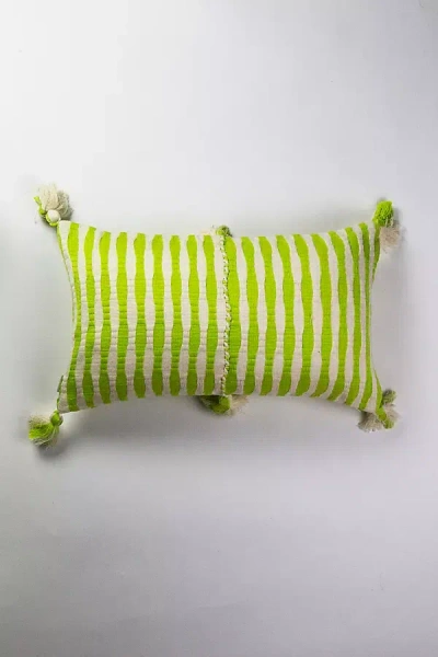 Archive New York Striped Antigua Pillow In Green