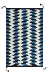 Archive New York Teo Blue And Black Handwoven Flatweave Wool Rug In Blue