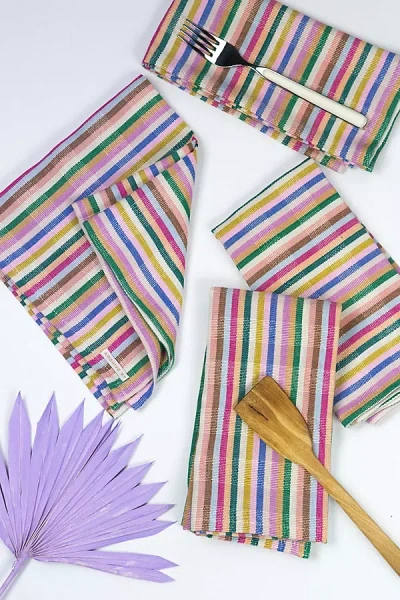 Archive New York Valentina Dinner Napkins, Set Of 4 In Rainbow