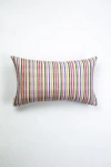 Archive New York Valentina Rainbow Striped Cotton Handwoven Rectangle Throw Pillow In Rainbow Stripe