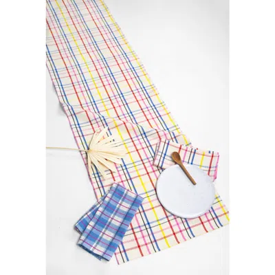 Archive New York Vera Plaid Handwoven Cotton Table Runner In Multi