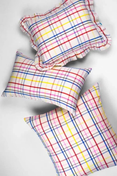 Archive New York Vera Plaid Handwoven Cotton Throw Pillow In Multi